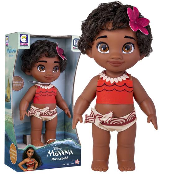 Imagem de Bebê Moana Boneca Princesa Disney Coleção Cotiplás Brinquedo