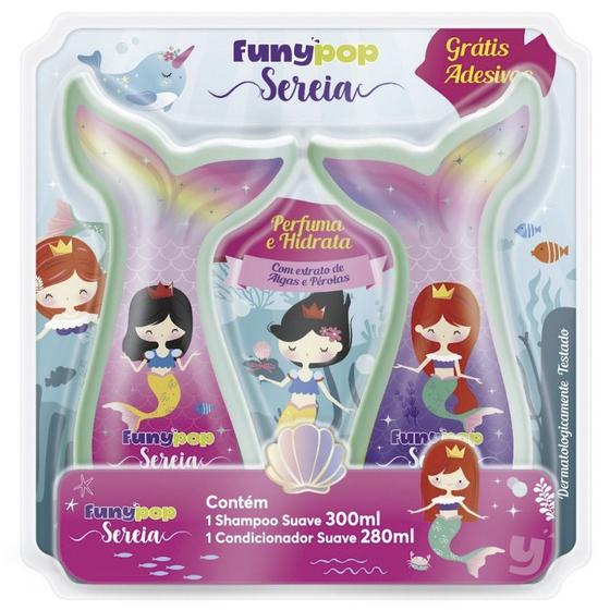 Imagem de Bebê Natureza Kit Funny Pop Sereia Shampoo Suave 300ml e Condicionador 280ml Perfuma e Hidrata 