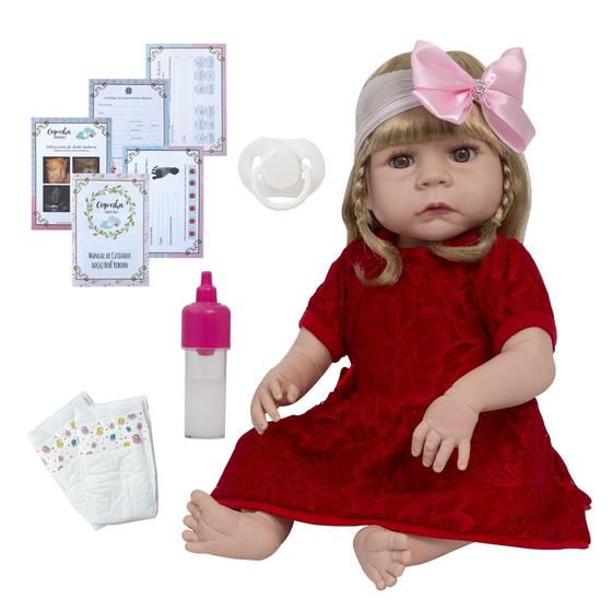 Imagem de Bebe Reborn Abigail Loira Olhos Castanhos Envio Imediato