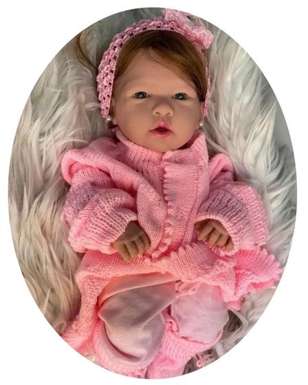 Imagem de Bebê Reborn Boneca Menina corpo Silicone realista, cabelo Castanho.p/ Dar Banho)25 Itens, vai igual a foto