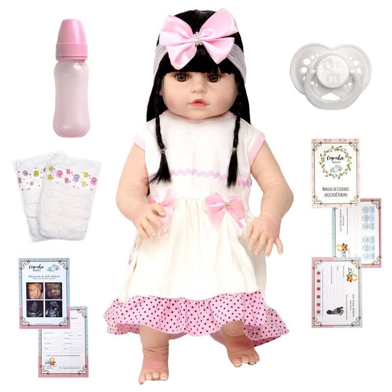 Bebe Reborn Bonita Menina Princesa Silicone Real 13 Itens - Cegonha ...