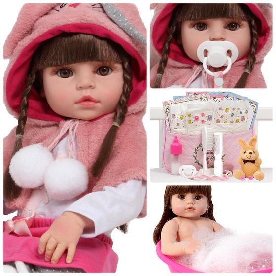 Imagem de Bebê Reborn Coelinha Valentina Premium Brinquedo Conjunto