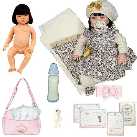 Imagem de Bebê Reborn Corpo Siliconado Morena Marrom Cegonha Dolls