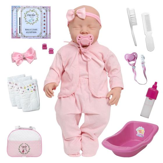 Imagem de Bebê Reborn + Itens Princesa Com Banheira + Bolsa Completa