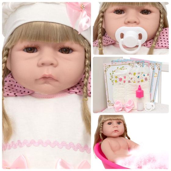 Imagem de Bebe Reborn Menina Loira Princesa Corpinho de Silicone