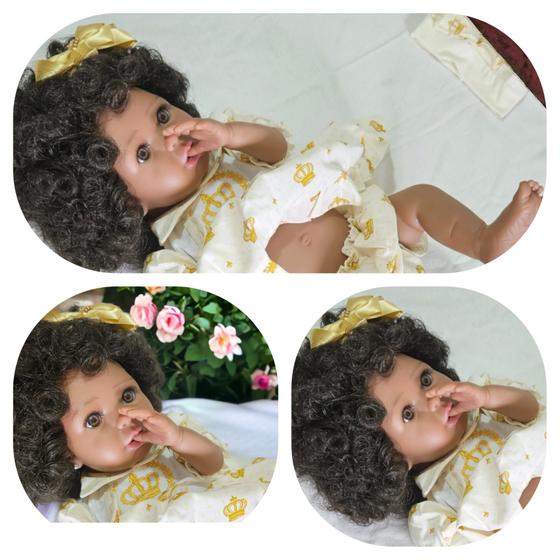 Imagem de Bebê Reborn Menina Negra Pode Dar Banho Lançamento Presente