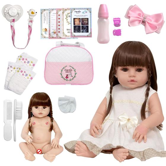 Imagem de Bebe Reborn Menina Nicole Bolsa Maternidade 20 Itens Grande