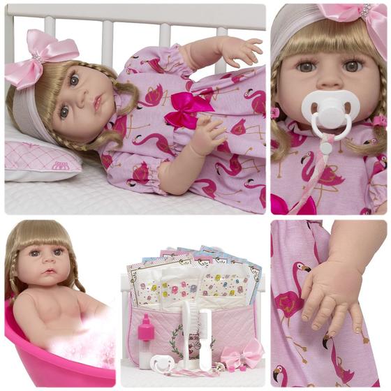 Imagem de Bebe Reborn Menina Princesa Com Kit Acessórios Barata