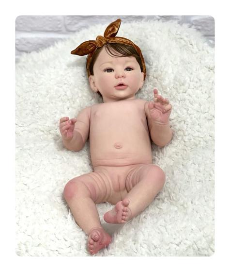 Brastoy Bebê Reborn Boneca Silicone Menina Elefante Olhos Azuis 48cm em  Promoção na Americanas