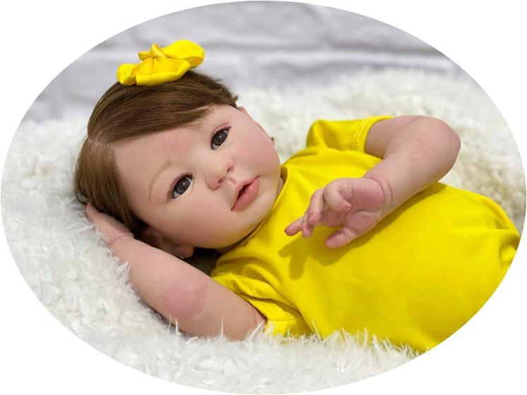 Imagem de Bebê Reborn Menina  Realista Silicone, Banho Fio A Fio Baby