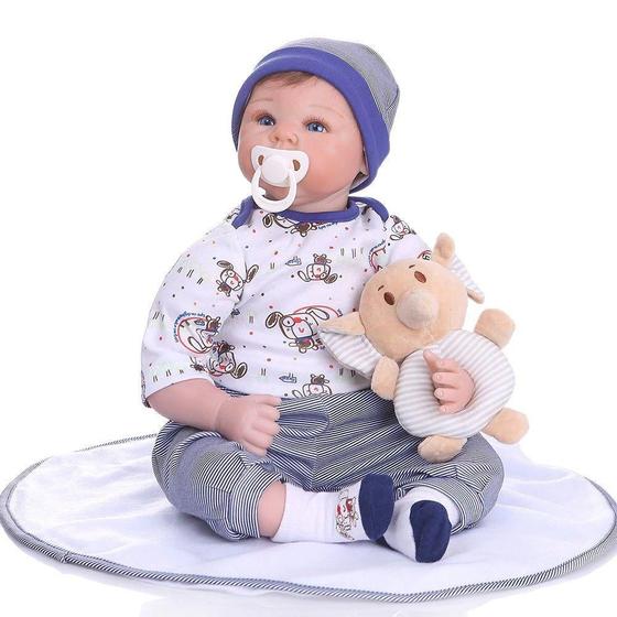 Imagem de Bebê Reborn Menino Realista 100% Silicone 57cm - Miguel