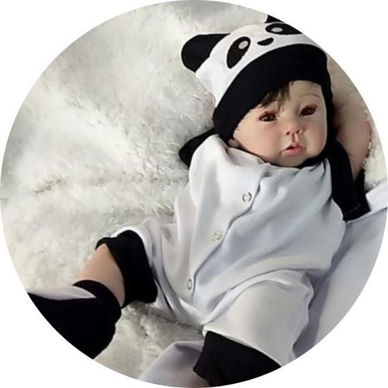 Imagem de Bebe Reborn Menino Realista Enxoval Panda
