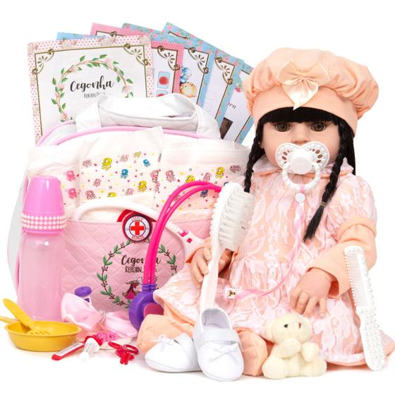 Imagem de Bebe Reborn Recém Nascida Princesa Fofa Com 24 Acessórios