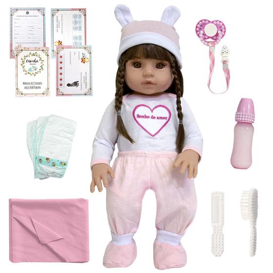 Imagem de Bebe Reborne Siliconado Menina Sonho de Amor com Acessórios