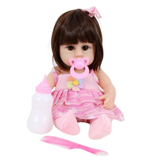 Imagem de Bebê Sweetie Reborn Modelo Novo Roupa Rosa Faz Xixi