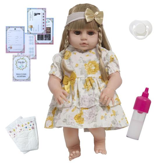 Imagem de Bebê Tipo Reborn Princesa Valentina Lindo Vestido Florido