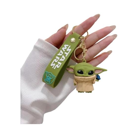 Imagem de Bebê Yoda Chaveiro Anime Star Wars Bonito Mandaloriano Mochila Pingente Chave Do Carro Acessórios