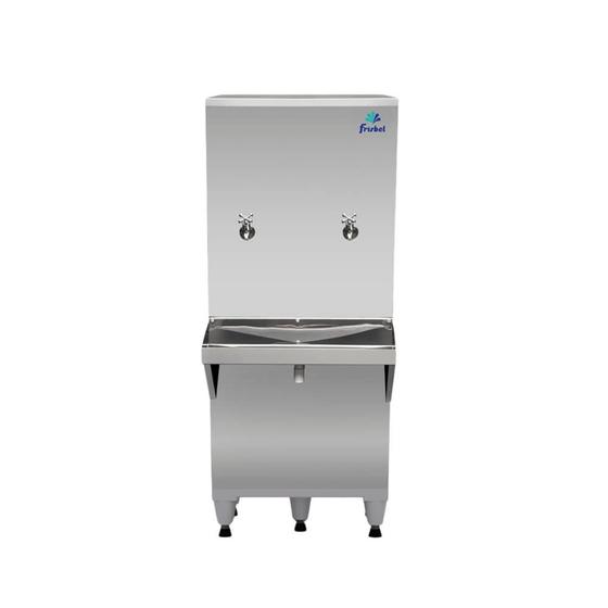 Imagem de Bebedouro de Coluna Industrial 2 Torneiras 50 Litros Frisbel RAO5 Inox 220V