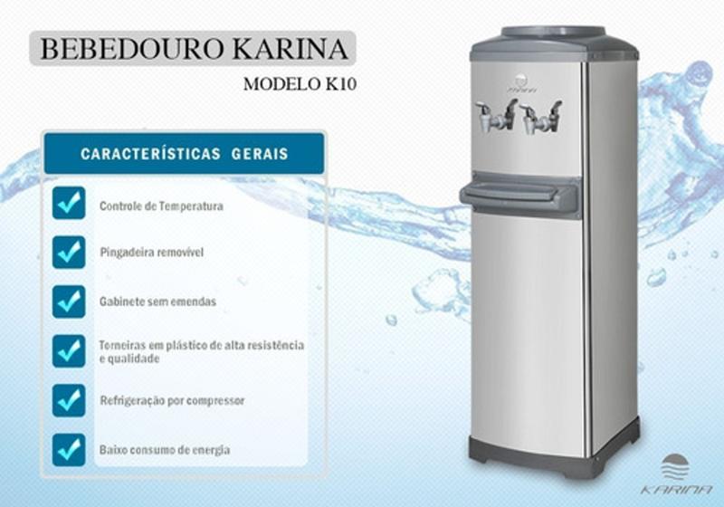 Imagem de BEBEDOURO DE COLUNA REFRIGERADO POR COMPRESSOR PARA GALÃO DE ÁGUA AÇO INOX 127v