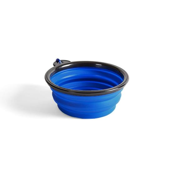 Imagem de Bebedouro e Comedouro Pet Portatil Silicone Retratil Azul