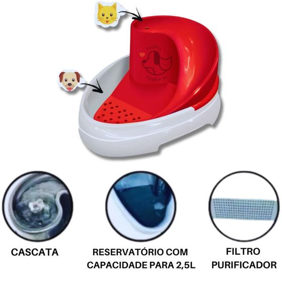 Bebedouro Elétrico Bivolt em Cascata - Tobo Fonte - Cães e Gatos - 2,5L Cores Menor preço em Bebedouro Elétrico Bivolt em Cascata - Tobo Fonte - Cães e Gatos - 2,5L Cores