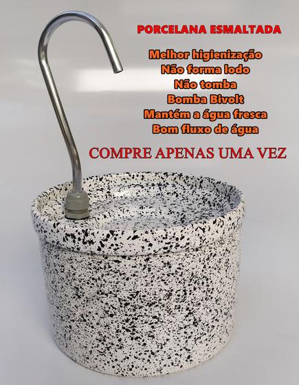 Bebedouro Fonte Gatos Porcelana Esmaltada Cerâmica Branco - Luxo Menor preço em Bebedouro Fonte Gatos Porcelana Esmaltada Cerâmica Branco - Luxo