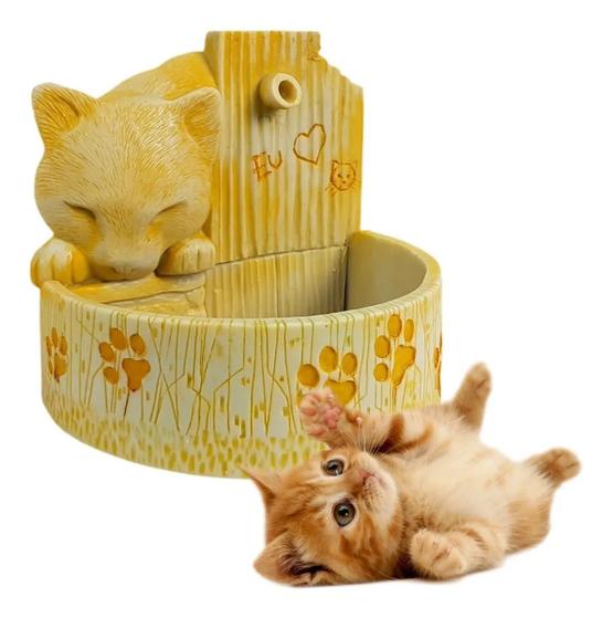 Imagem de Bebedouro gato fonte de água prime amarelo Bivolt