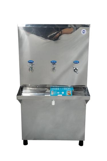Bebedouro industrial de agua gelada purificador de coluna em aço inox 100l 3 torneiras gelada e natural original resfriadores - Original Bebedouros
