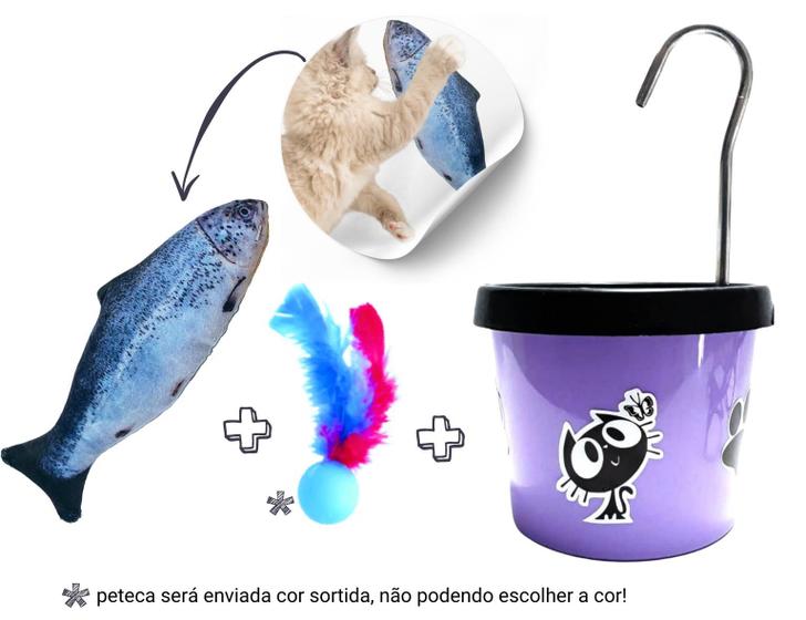 Imagem de Bebedouro Para Gato + Brinquedo Pelucia Peixe com Catnip