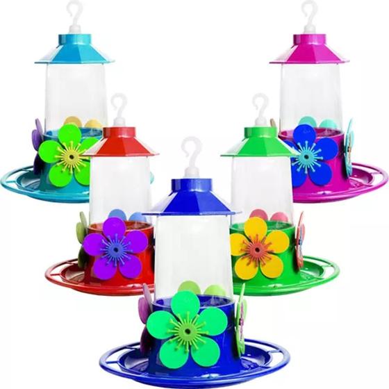 Imagem de Bebedouro Para Pássaros Beija-flor Chapéu 250ml Colorido