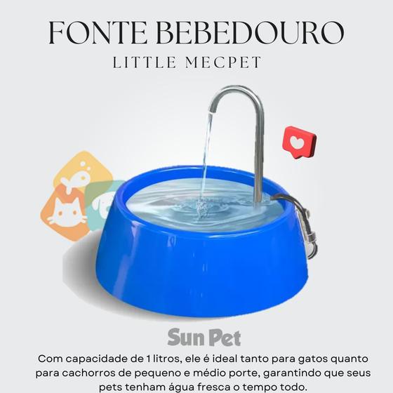 Imagem de Bebedouro Pet Fonte Agua 1L Para Cachorros e Gatos Little Mecpet