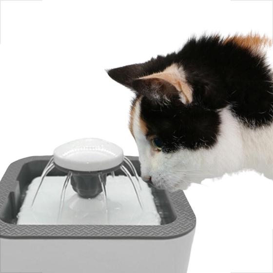 Imagem de Bebedouro Pet Fonte de Água 2.5L Gato Cães Branco