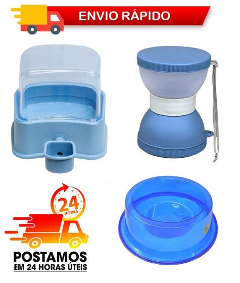 Imagem de BEBEDOURO PETLON com lancheira pet e comedouro 320 ml  Cães Pet Pelos Longos com Filtro