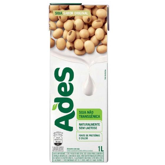 Bebida à Base de Soja Sabor Original 1L 1 UN Ades Menor preço em Bebida à Base de Soja Sabor Original 1L 1 UN Ades