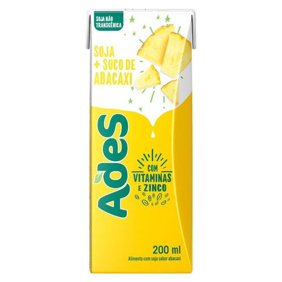 Imagem de Bebida á Base Soja Ades Sabor Abacaxi 200ml