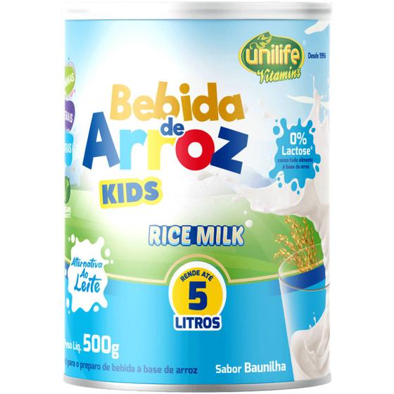 Imagem de Bebida Arroz em Pó Kids Rende 5 Litros Unilife 500g - Vegano