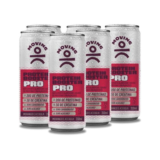 Imagem de Bebida com Creatina Protein Booster Morango e Acerola 310ml Moving - 6 unidades