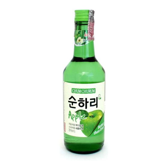 Imagem de Bebida Coreana Soju Chum Churum Sabor Maça Verde 360Ml Lotte