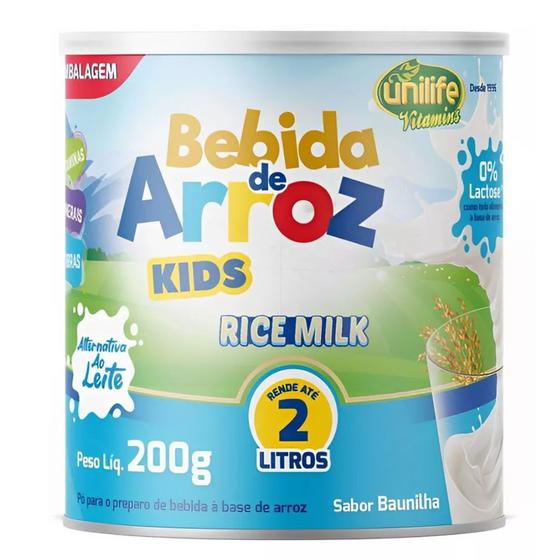 Imagem de Bebida De Arroz Rice Milk Kids Sabor Baunilha 200g Unilife