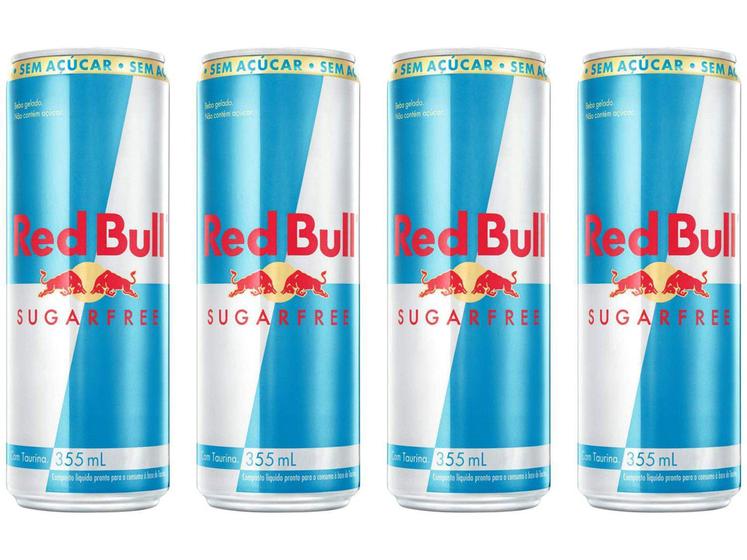 Bebida Energética Red Bull Sugarfree Zero Açúcar 355ml 4 Unidades