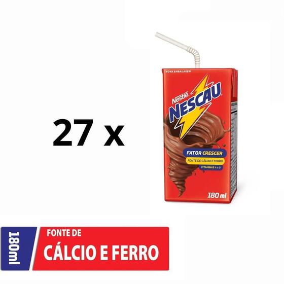 Imagem de Bebida Láctea Nescau Caixa Com 27 Unidades De 180 Ml Nestlé