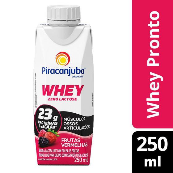 Bebida láctea piracanjuba whey frutas vermelhas zero lactose 250ml é boa?