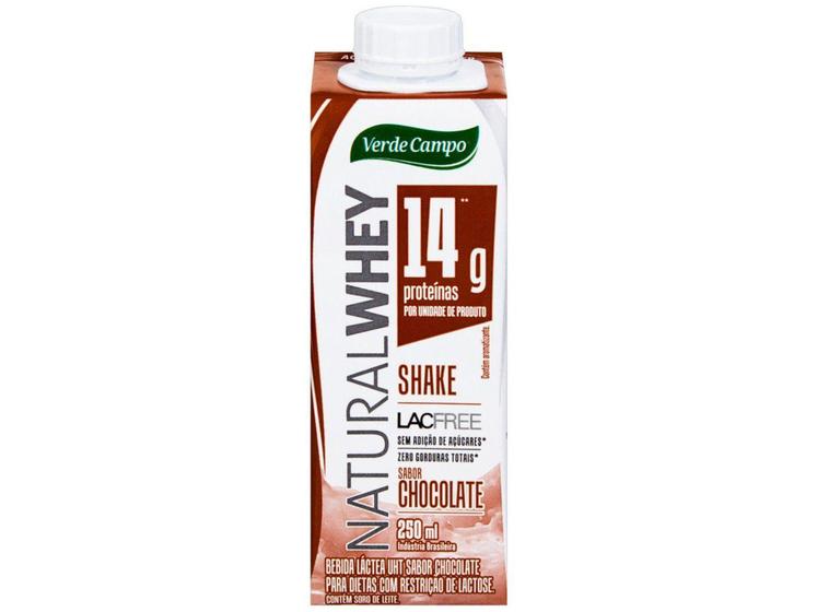 Imagem de Bebida Láctea Verde Campo Shake Natural Whey - Chocolate Zero Lactose 250ml
