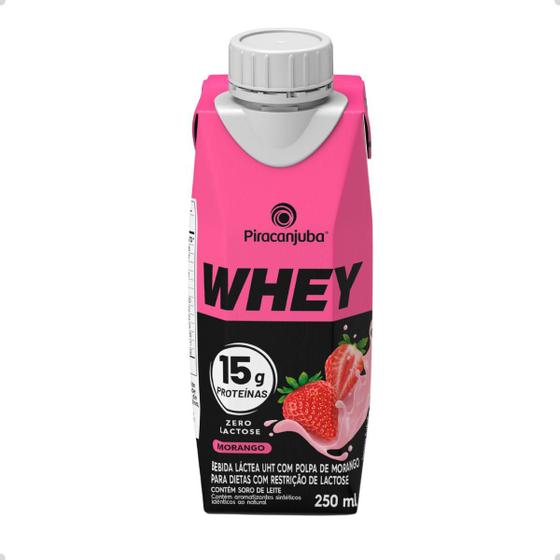 Imagem de Bebida Láctea Whey 15g Proteína ZL Piracanjuba Morango 250ml - Próximo da Validade