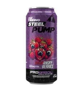 Imagem de Bebida steel pump pre-workout angry berries 473ml- pronabol