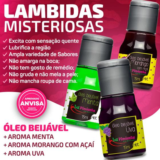 Imagem de Beijos que aumentão o tesão - preliminares e o sexo mais irresistíveis óleos de 15ml la pimienta