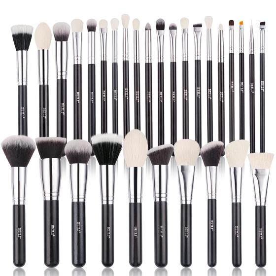 Imagem de BEILI Pincéis de Maquiagem 30Pcs Profissional Pincel de Maquiagem Set Premium Sintético Kabuki Foundation Mistura Pincel Rosto Pó Blush Corretivos Sombras Olhos Maquiagem Pincel Set (Preto)...