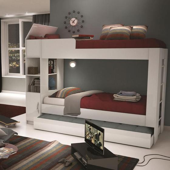 Beliche Cama Auxiliar Ditália Treliche CM-15 Branco Cozy Menor preço em Beliche Cama Auxiliar Ditália Treliche CM-15 Branco Cozy