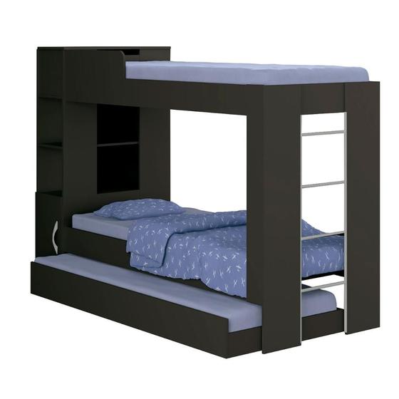 Imagem de Beliche Cama Auxiliar Ditália Treliche CM-15 Preto