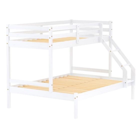 Beliche Casal/Solteiro Slim Madeira Maciça Branco Housin Menor preço em Beliche Casal/Solteiro Slim Madeira Maciça Branco Housin
